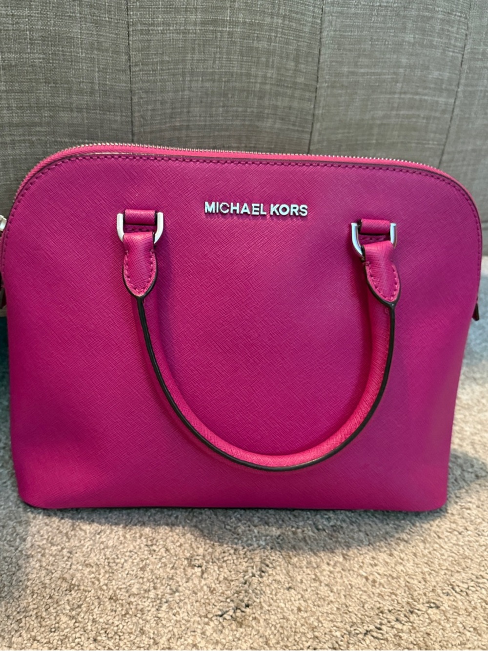 Michael Kors Hot Pink Saffiano Dome Satchel